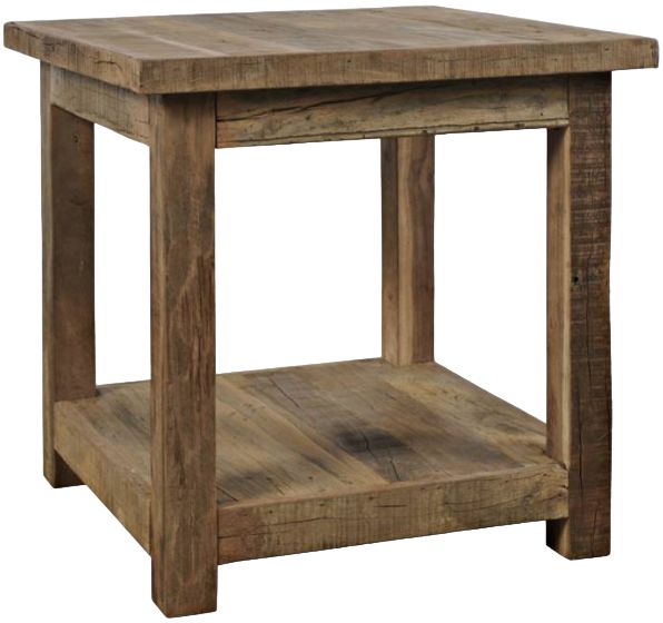 Nan Jofran Reclamation Brown Square Reclaimed Wood End Table With Shelf by Jofran Inc.