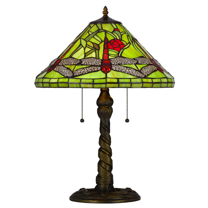 3109 Tiffany - 23.5" Height Metal / Resin Table Lamp - Antique Brass