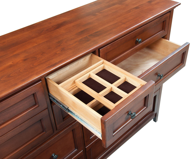 McKenzie - 75.5" W Master Dresser - Glazed Antique Cherry