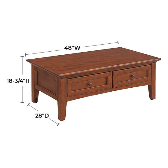 McKenzie - Lift Top Coffee Table - Glazed Antique Cherry
