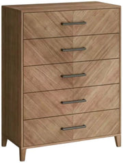 Nan Jofran Eloquence Natural Acacia Wood Five Drawer Bedroom Chest by Jofran Inc.