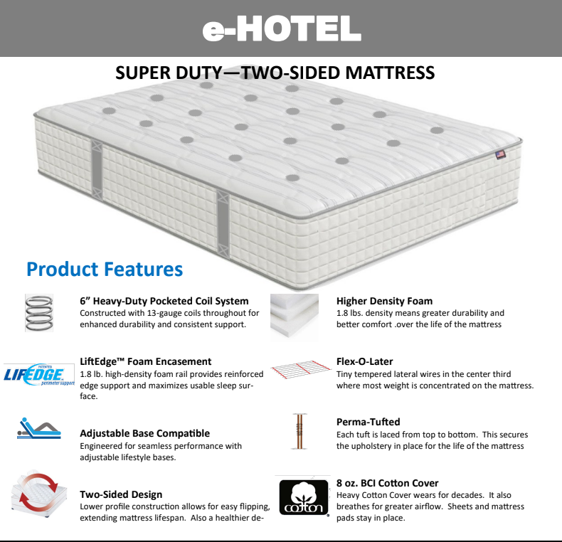 E-Hotel Firm Flippable Mattress by Eastman House