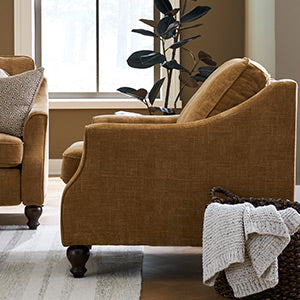 Adeline Revella Collection Modern Inclininer Stationary Chair with Wood Legs