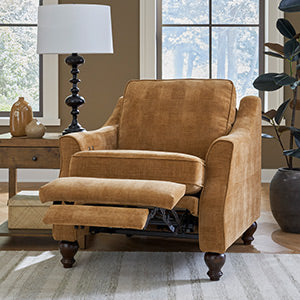 Adeline Revella Collection Modern Inclininer Stationary Chair with Wood Legs