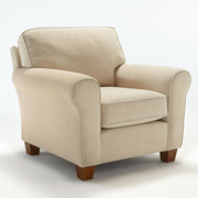 Annabel Club Chair: Custom Comfort, Reversible Seat, Innerspring Coil System