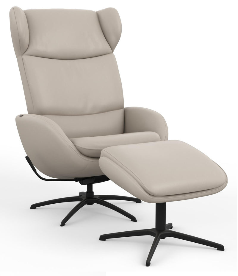 Fjords Stella Swivel Recliner and Ottoman