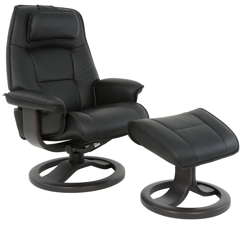 Fjords Admiral R Small Leather Recliner Chair & Footstool