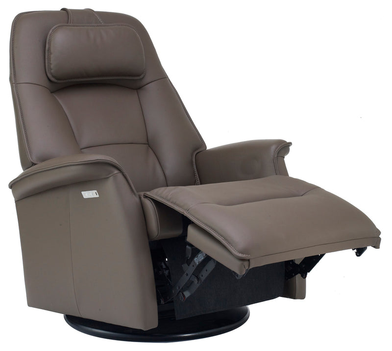 Fjords Stockholm Large Dual Motion Swivel Leather Recliner Chair