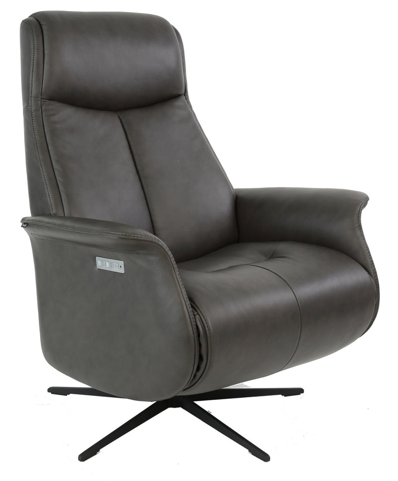Fjords Jakob Large Leather Swivel Recliner SL Storm