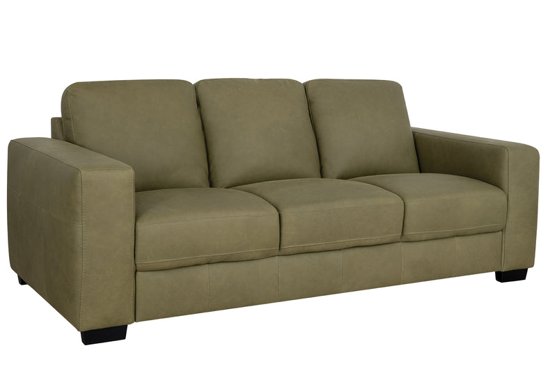 Jacopo Green Leather Sofa