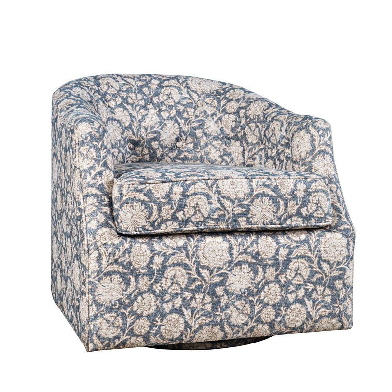 Jofran Lottie Swivel Chair Floral Upholstered Accent Chair