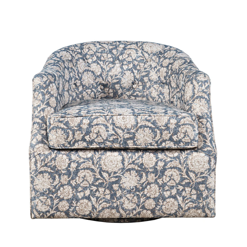 Jofran Lottie Swivel Chair Floral Upholstered Accent Chair