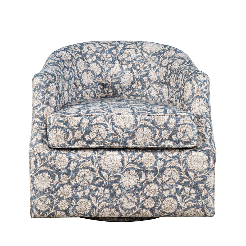 Jofran Lottie Swivel Chair Floral Upholstered Accent Chair