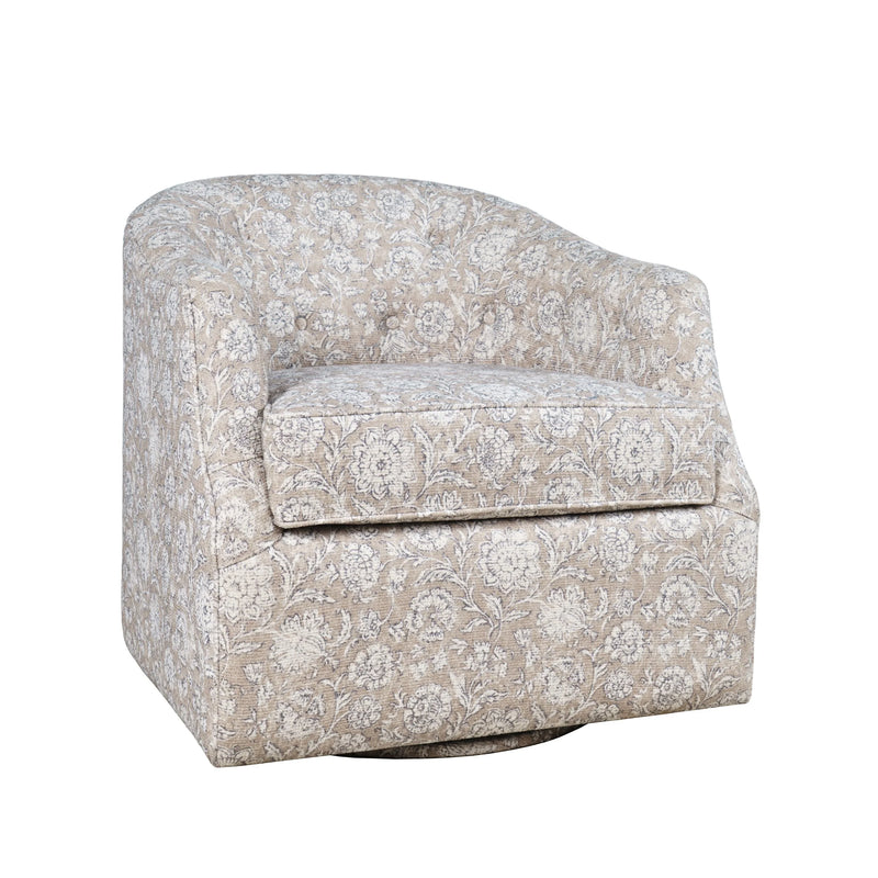 Jofran Lottie Swivel Chair Floral Upholstered Accent Chair