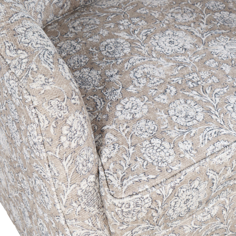 Jofran Lottie Swivel Chair Floral Upholstered Accent Chair