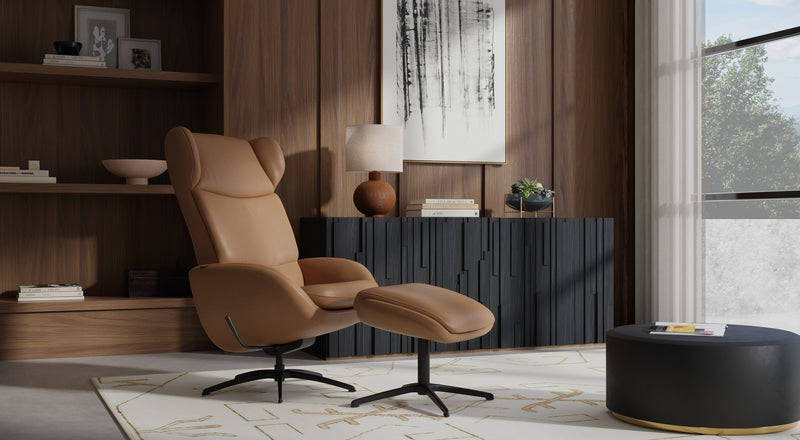 Fjords Stella Swivel Recliner and Ottoman