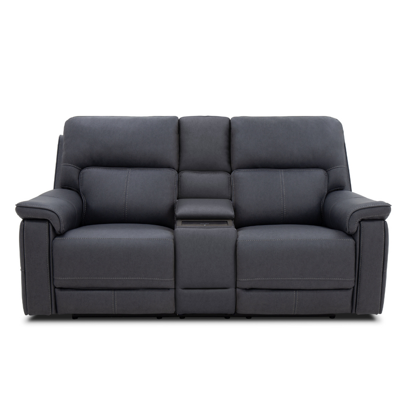 Jumbo Slate Triple Power With Console Loveseat By Warehouse M