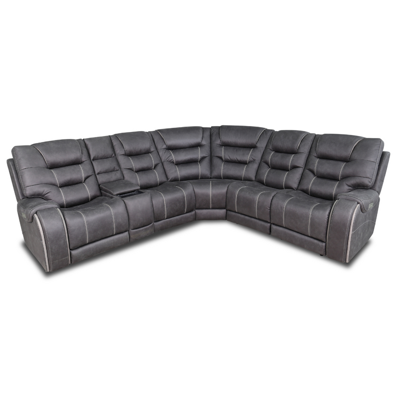 Canyon Steel Modular Fabric Sectional By Warehouse M – angled view