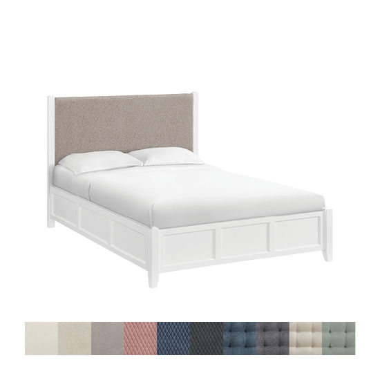 McKenzie - Queen Upholstered Panel Bed - Snowbound