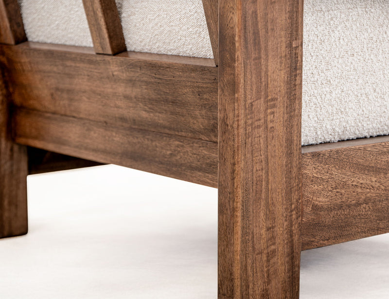 Duna - Armchair - White / Light Brown