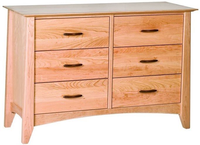 Dressers Woodforms Willow Small 6 Drawer American Black Cherry Wood Dresser