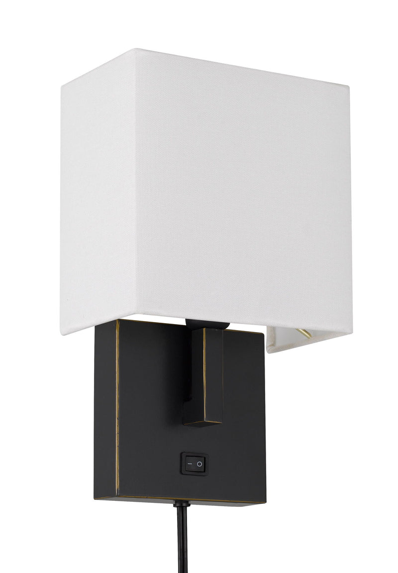 Oberlin - 11.5" Height Wall Lamp - Dark Bronze & White