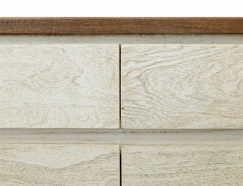 Evoke - 3 Drawer & 3 Door TV Stand/Console - Ivory / Brown
