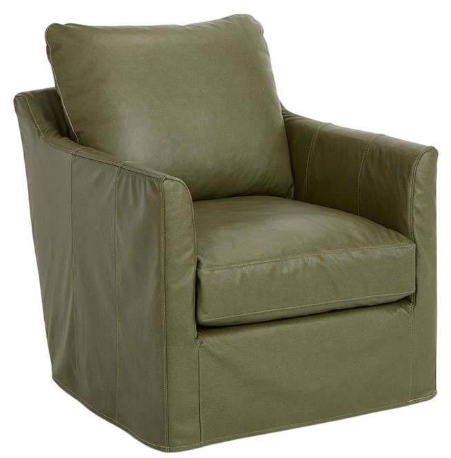 Swivel Chairs Four Seasons Scout Customizable Leather Slipcovered Swivel Glider Chair