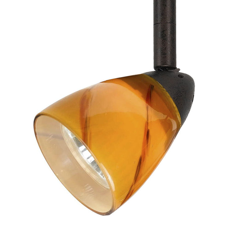 4.87" Height Serpentine Track Head With Shade - Anmber & Rust