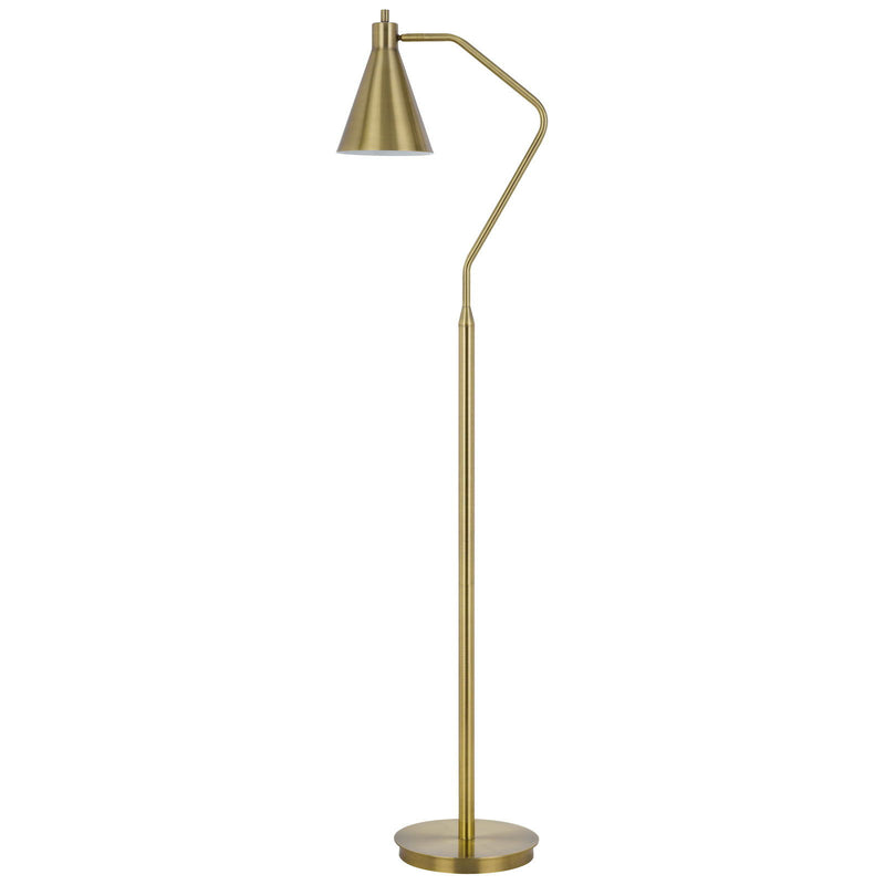 Capstone - Type A LED Bulb 15W Max. Task Metal Floor Lamp With Swivel Shade - Antique Brass