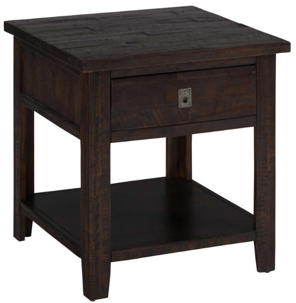 Nan Jofran Kona Grove Rustic Brown Wood Square Storage End Table by Jofran Inc.