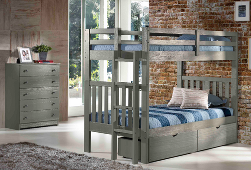 Nan Solid Pine Cambridge Twin Over Twin Bunk Bed With Ladder by Innovations