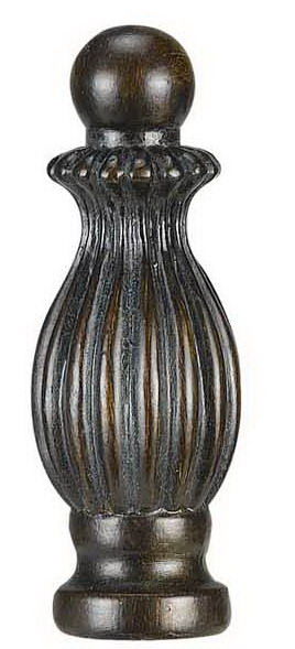 0.88" Height Resin Finial - Dark Brown