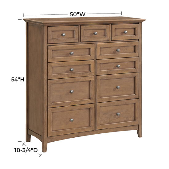 McKenzie - 11-Drawer Dresser - Pecan