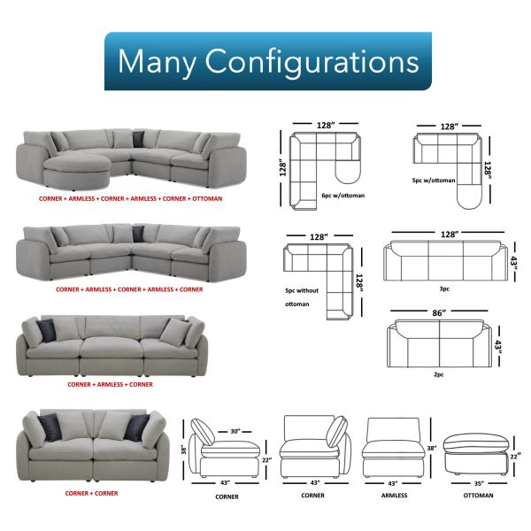 Aria Dove Modular Sectional