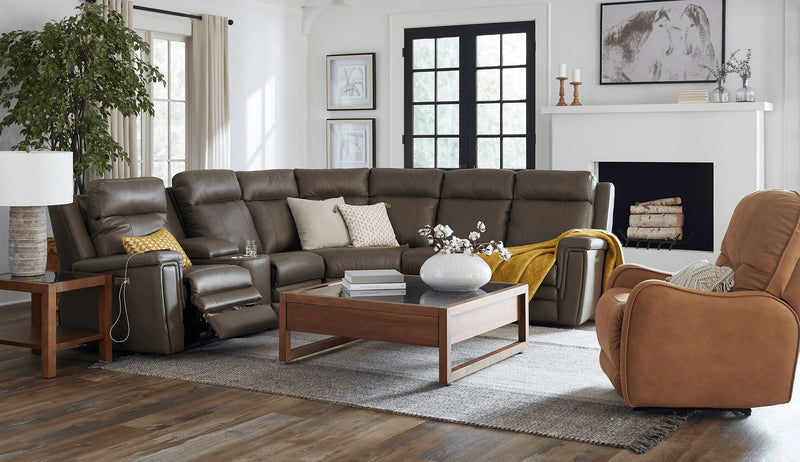 Asher Leather Reclining Sectional Sofa by Palliser