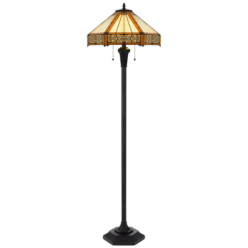 3111 Tiffany - 3112 Tiffany 60" Height Metal / Resin Floor Lamp - Dark Bronze