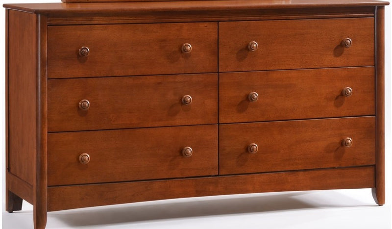 Dresser Night & Day Furniture Secrets 6-Drawer Cherry Wood Bedroom Dresser