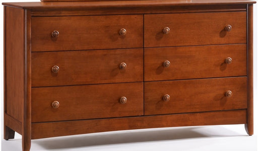 Dresser Night & Day Furniture Secrets 6-Drawer Cherry Wood Bedroom Dresser