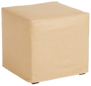 Upholstered Ottomans Four Seasons Customizable Leather Cube Slipcovered Ottoman Accent Seating