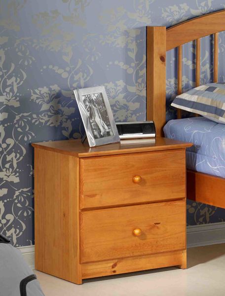 Nan Solid Pine Tuscon 2 Drawer Nightstand With Pecan Wood Finish by Innovations