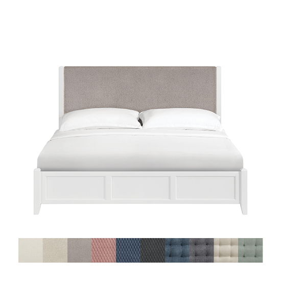 McKenzie - King Upholstered Panel Storage Bed - Snowbound