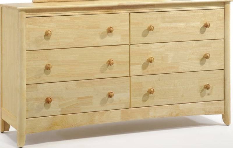 Dresser Night & Day Furniture Secrets Natural 6-Drawer Solid Wood Dresser