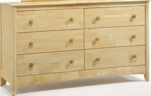 Dresser Night & Day Furniture Secrets Natural 6-Drawer Solid Wood Dresser
