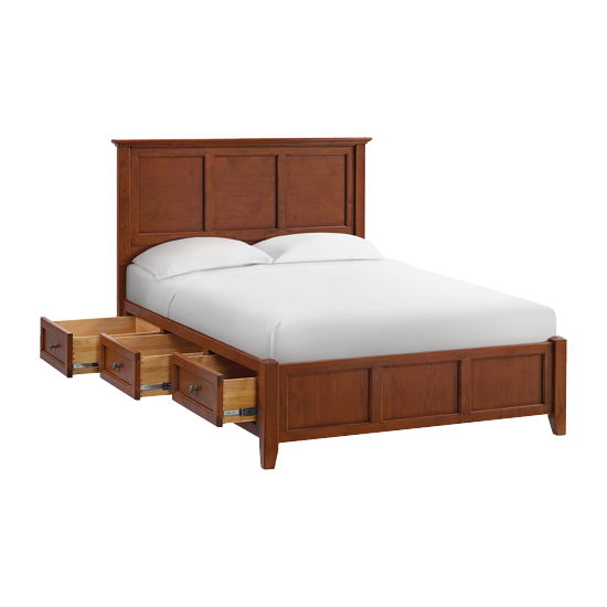 McKenzie - Full Classic Storage Bed - Glazed Antique Cherry