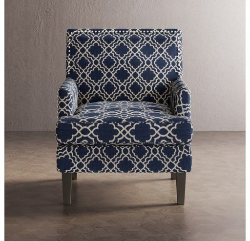 Nan Jofran Aubrey Marine Blue Fabric Accent Chair With Nailhead Trim by Jofran Inc.