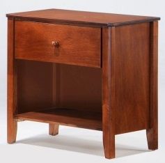 Nightstand Night & Day Furniture Zest Cherry Wood Nightstand With Storage – angled view