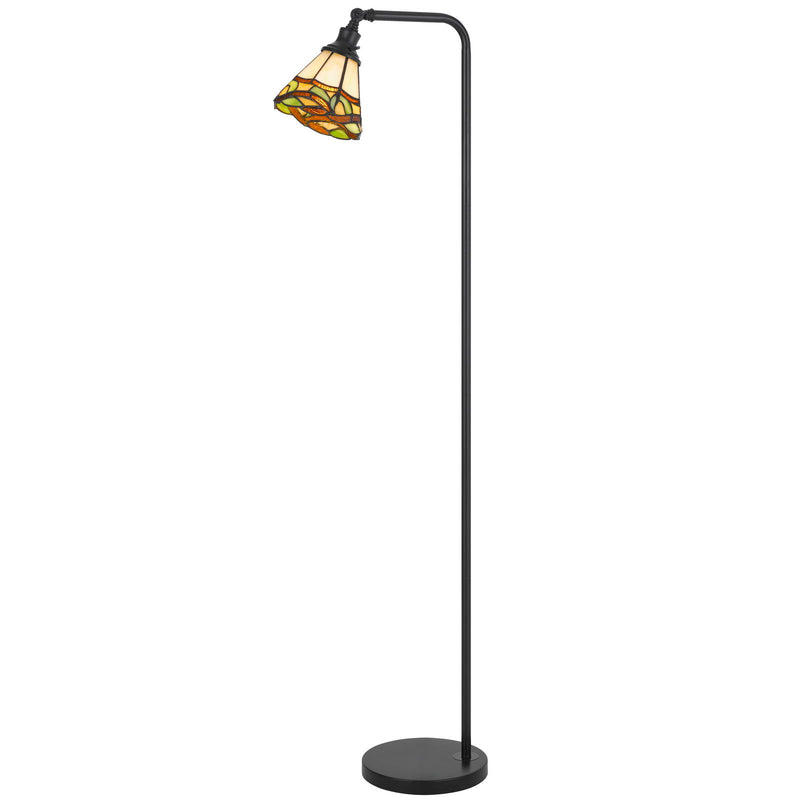 Vittorio - Metal Floor Lamp With Tiffany Shade - Black