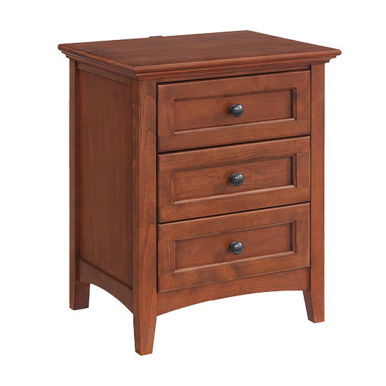 McKenzie - 3-Drawer Nightstand - Glazed Antique Cherry