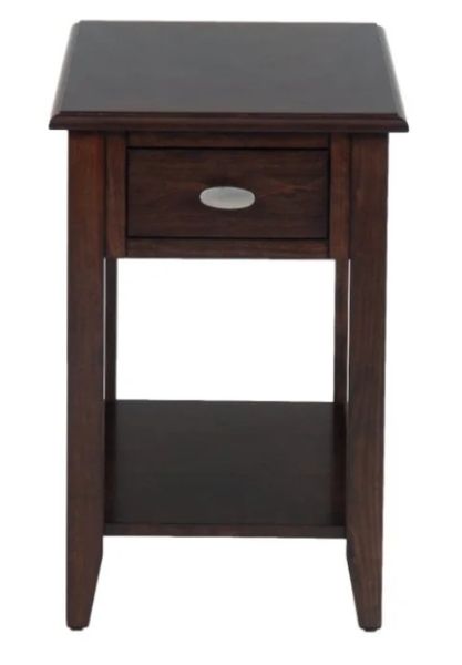Nan Jofran Merlot Wood Chairside End Table With Drawer And Shelf by Jofran Inc.
